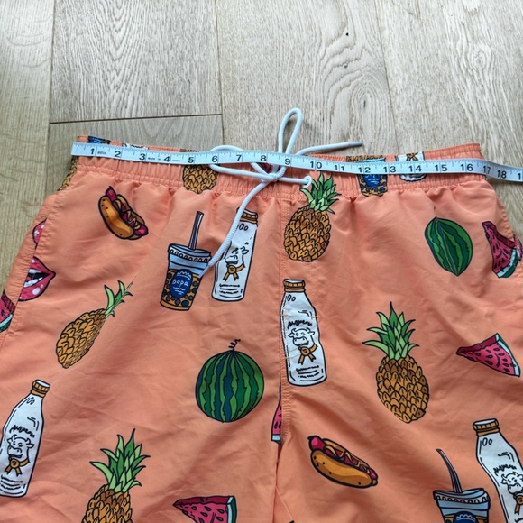 SHEIN FUN PRINTS ORANGE SWIM SHORTS - L - Picture 9 of 12